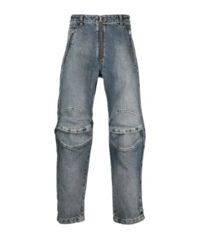 Diesel Knee-pad Zip-up Jeans In Blue