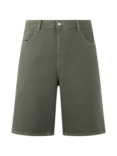 Diesel Knee-length Denim Shorts In Green