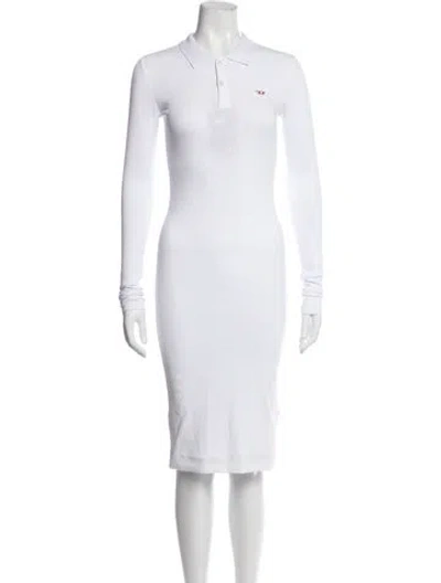 Pre-owned Diesel Knee-length Dress W/ Tags In White