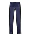 Diesel Knit And Satin Track Pants With Piping In Blue