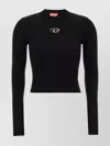 Diesel Knit Crew Neck Top With Long Sleeves In Black