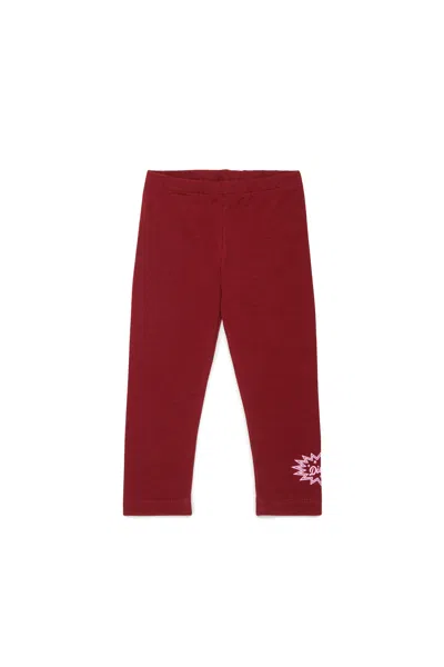 Diesel Kids' Knit Pants With Logo In Red