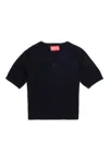 Diesel Knit Top Branded With Oval D Logo In Black