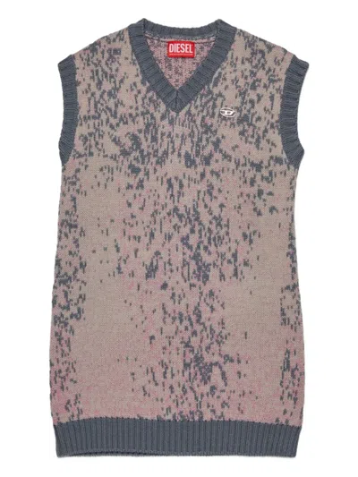 Diesel Kids' Knitted Dress In Multi