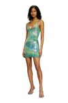 Diesel Knitted Dress With Metallic Accent In Multicolor