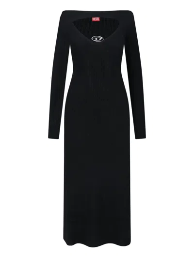 Diesel Knitted Maxi Dress In Black