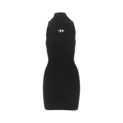 DIESEL KNITTED MINI DRESS WITH OVAL D LOGO
