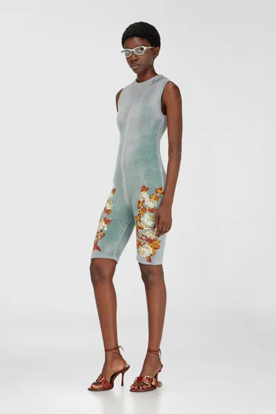 Diesel Knitted Playsuit With Floral Motif