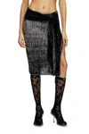 Diesel Knitted Skirt With Hip Tie In Black