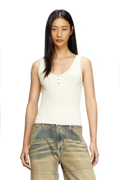 Diesel Knitted Tank Top With Bustier-effect In White