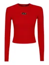 Diesel Valari Long Sleeve Top In Red