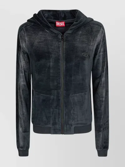 Diesel Knitwear Hooded Design Ribbed Cuffs Hem In Green
