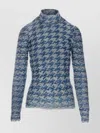Diesel Knitwear Long Sleeve High Neck Denim Style In Blue