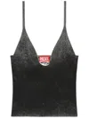 Diesel M-laila Camisole In Faded Ribbed Knit In Gray