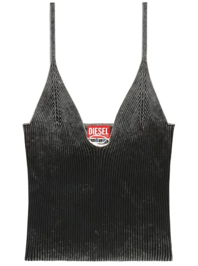 DIESEL DIESEL KNITWEAR TOP WITH DEEP V-NECKLINE