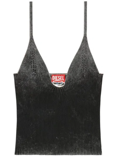 DIESEL KNITWEAR TOP WITH DEEP V-NECKLINE