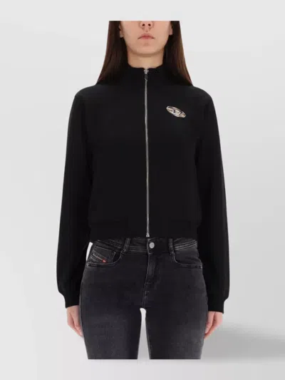 Diesel Knitwear With Ribbed Cuffs And Hem In Black