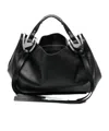 Diesel Leather Knot D Structured Handbag Top Handle In Black