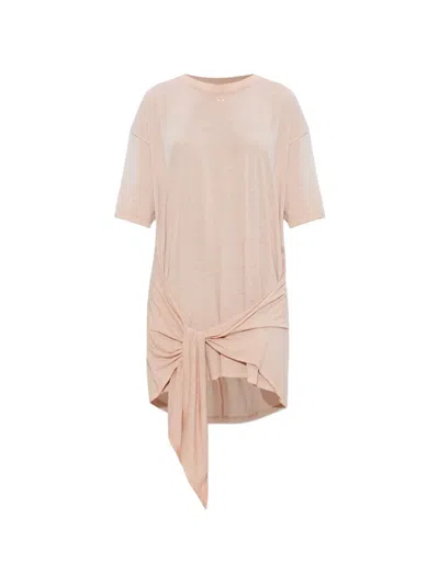 Diesel Knot-detail Mini Dress In Neutral