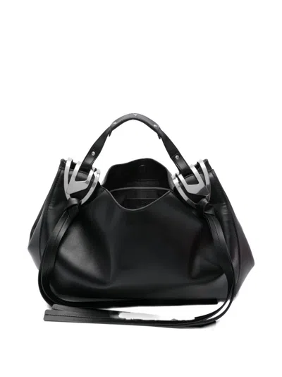 Diesel Knot Medium Handbag In Black