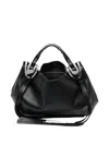 Diesel Leather Knot D Structured Handbag Top Handle In Black