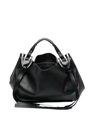 Diesel Knot Medium Handbag In Black