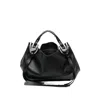 Diesel Leather Knot D Structured Handbag Top Handle In Black