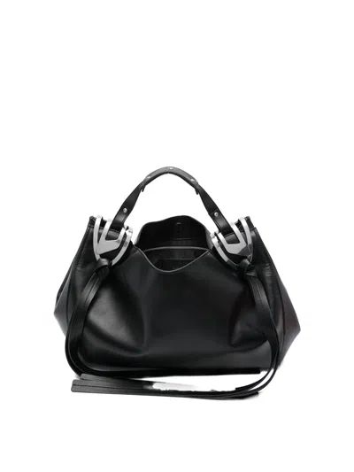 Diesel Knot Medium Handbag In Black