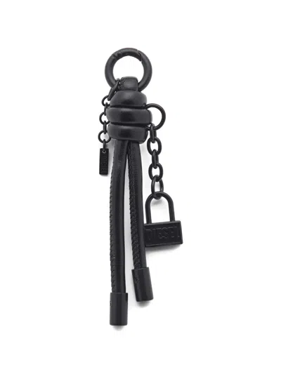 Diesel Knotted Padlock Keyring In Black