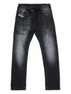 Diesel Joggjeans Regular Nero Con Abrasioni