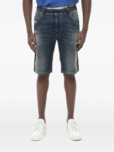 Diesel Krooley-ne Elasticated-waist Denim Shorts In Blue
