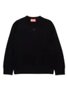 Diesel Felpa Girocollo Con Maxi Logo Oval D In Black