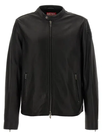 Diesel Black L-carver Leather Jacket
