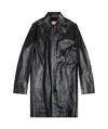 Diesel L-cordier Panelled Leather Jacket In Black