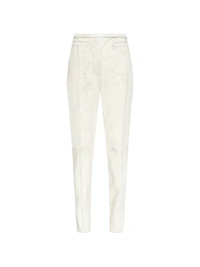 Diesel L-croc Panelled Trousers In White