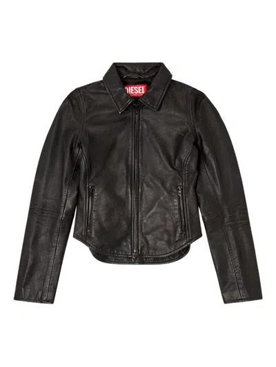 Diesel 'l-egrad' Black Leather Jacket