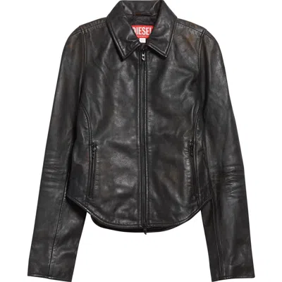 DIESEL DIESEL® L-EGRAD DISTRESSED LEATHER JACKET