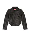 Diesel Collared Fitted Jacket Front Pockets In Black
