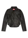 Diesel Fitted Black Wool Outerwear With Classic Collar In Black