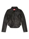 Diesel Collared Fitted Jacket Front Pockets In Black