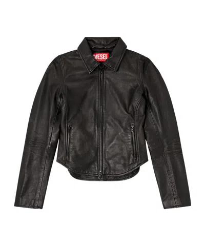 DIESEL L-EGRAD ZIP-FRONT SHEARLING JACKET
