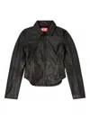 Diesel Fitted Black Wool Outerwear With Classic Collar In Brown