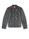 Diesel L-evert-a Leather Biker Jacket In Gray