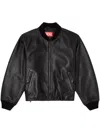Diesel L-ilyan Leather Jacket In Black