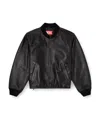 Diesel L-ilyan Leather Jacket In Black