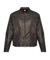 Diesel L-krix Leather Biker Jacket In Black