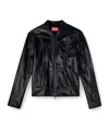 Diesel L-krix Leather Biker Jacket In Black