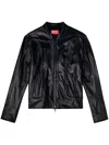 Diesel L-krix Leather Biker Jacket In Black