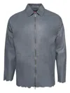 Diesel L-mart-b Zip-front Leather Jacket In Gray