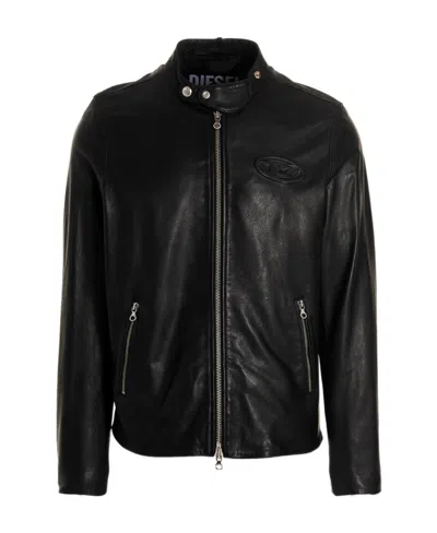 Diesel L-metal Zip-up Sheepskin Jacket